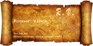 Rosner Vince névjegykártya